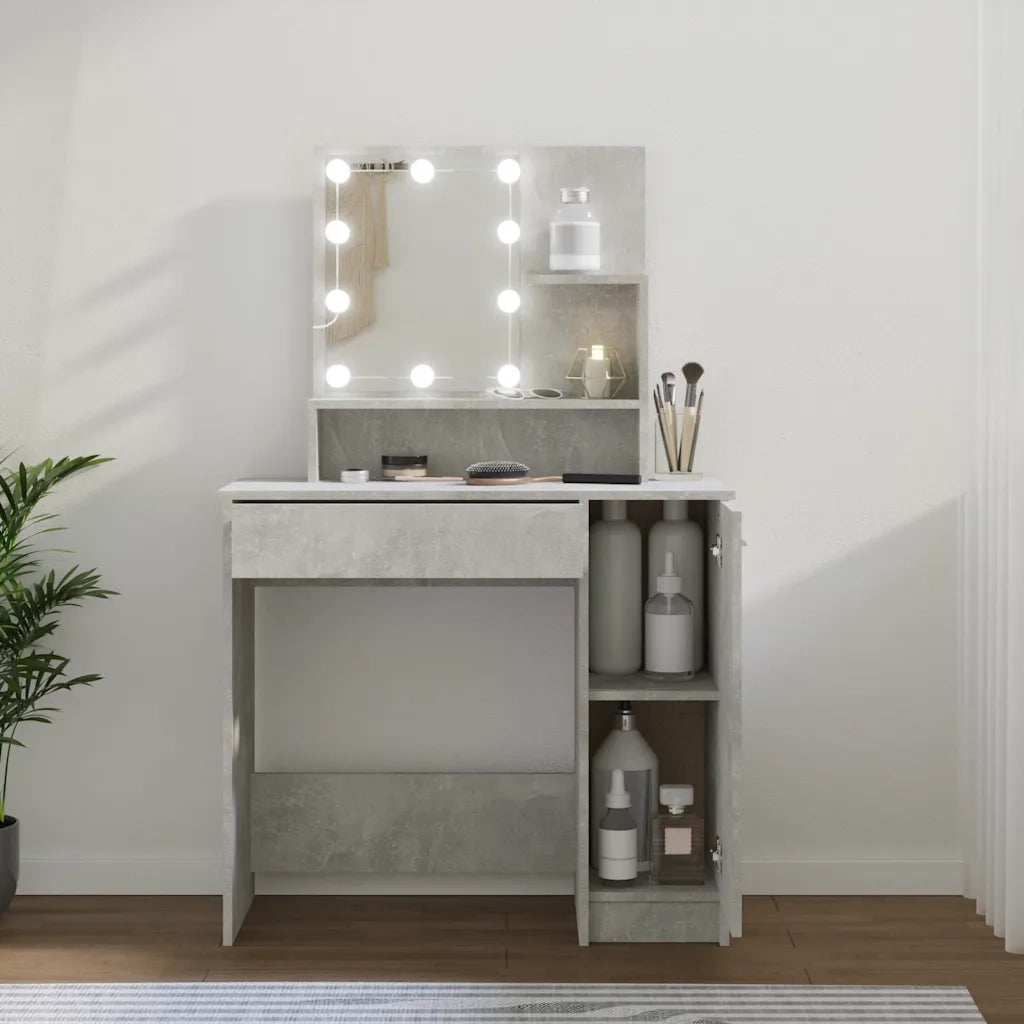 Toeletta con LED Grigio Cemento 86,5x35x136 cm cod mxl 59063