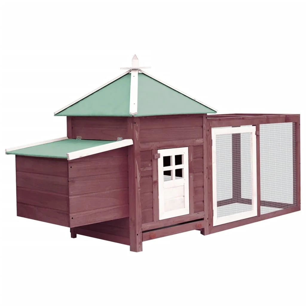 Pollaio con nido 193 x 68 x 104 cm legno massello di abete colore moka 02_0001673