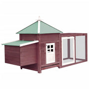 Pollaio con nido 193 x 68 x 104 cm legno massello di abete colore moka 02_0001673