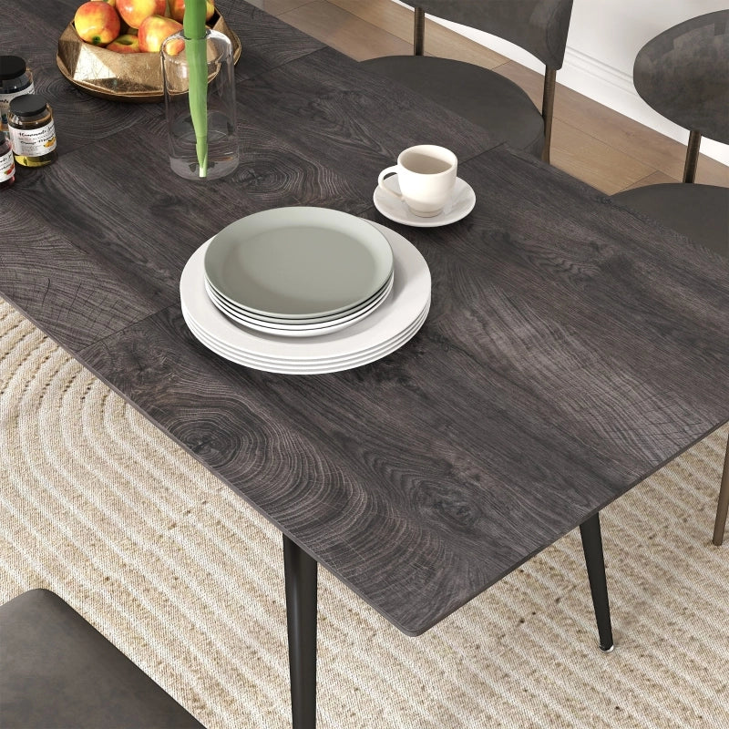 Tavolo da pranzo allungabile 120-160 cm per 6-8 persone, struttura in acciaio e piano grigio