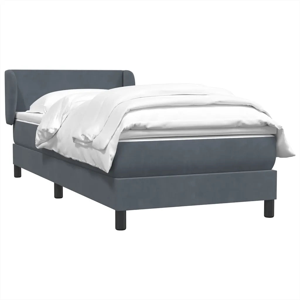 Giroletto a Molle con Materasso Grigio Scuro 80x210 cm Velluto 3317338