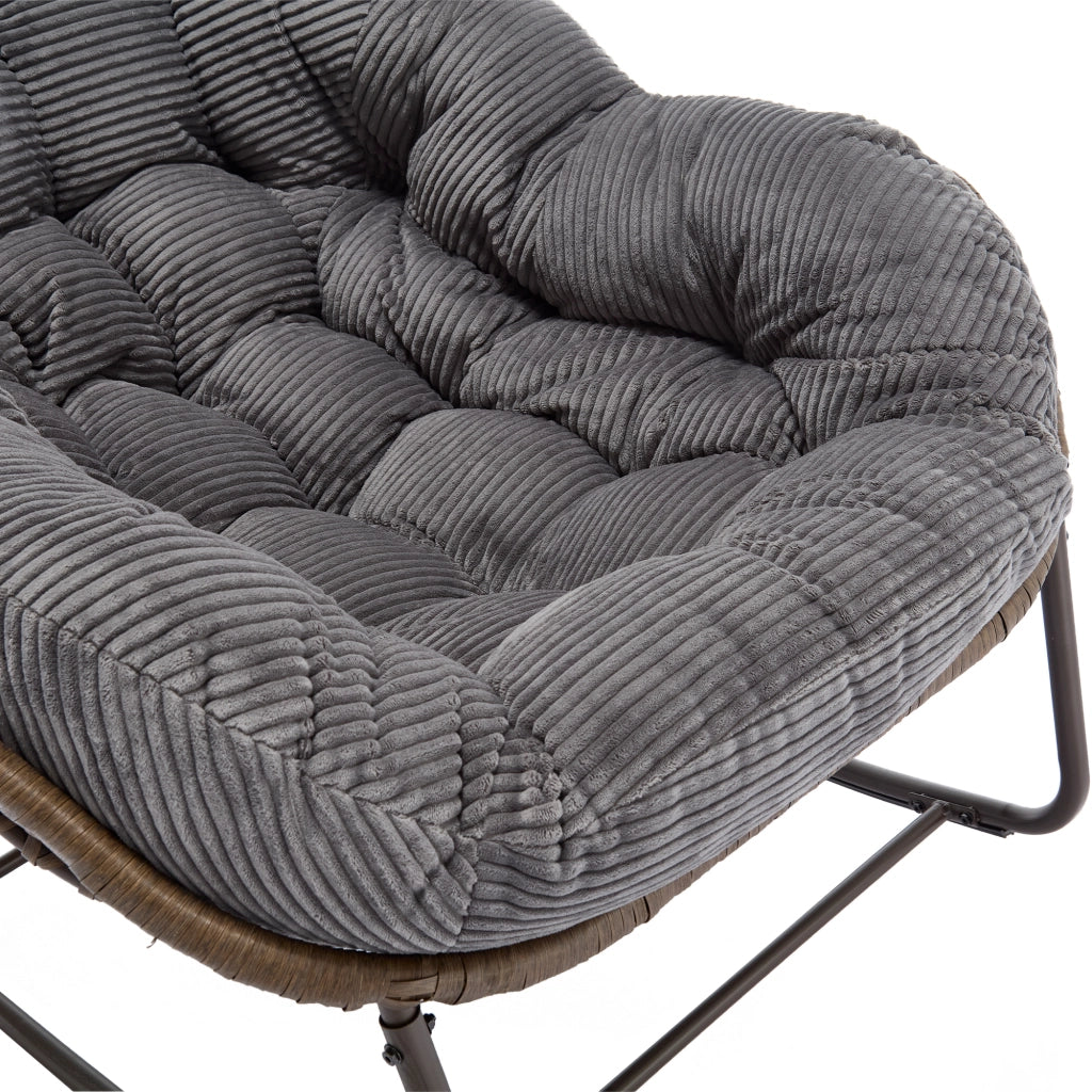 POLTRONA A DONDOLO 78x106x90 cm Rattan sintetico Grigio