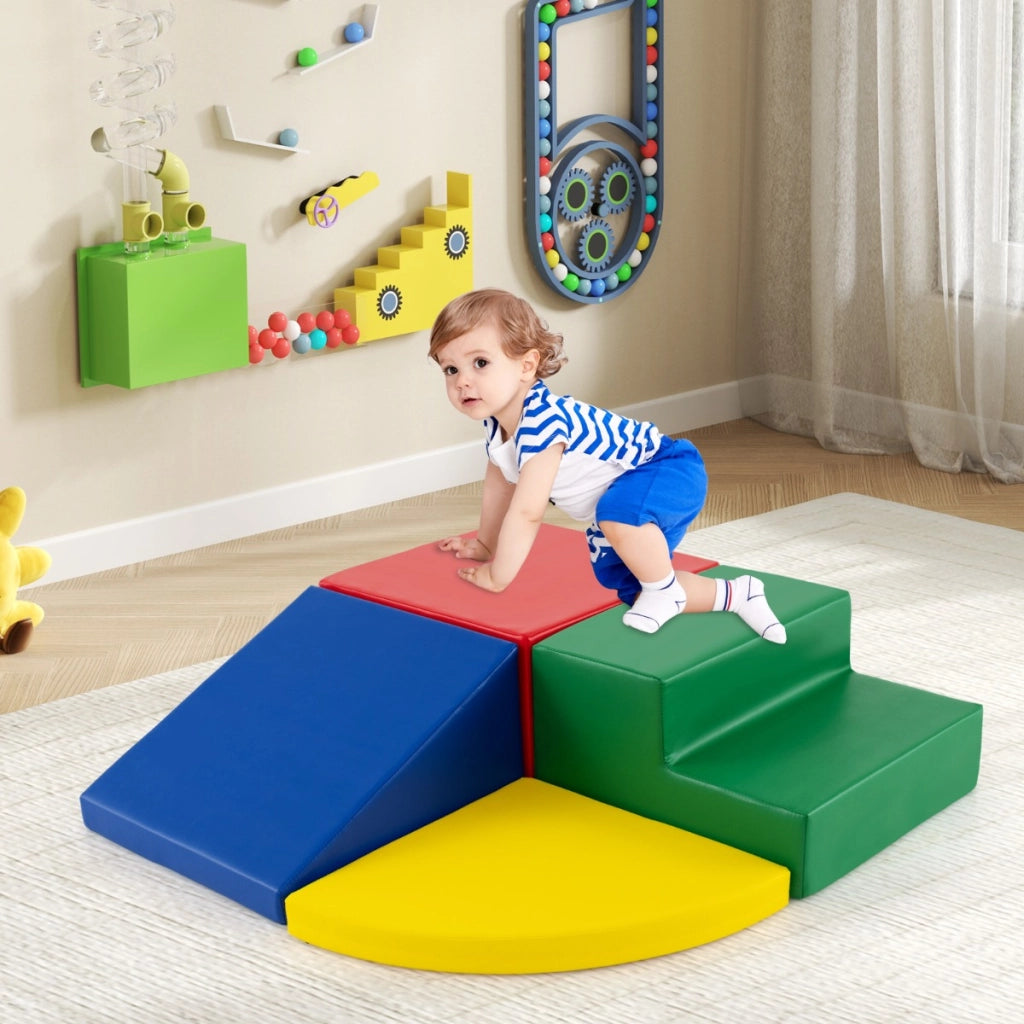 Set di blocchi in schiuma con velcro per arrampicarsi e gattonare per bambini, Set di blocchi morbidi per lo sviluppo dei bambini Oro