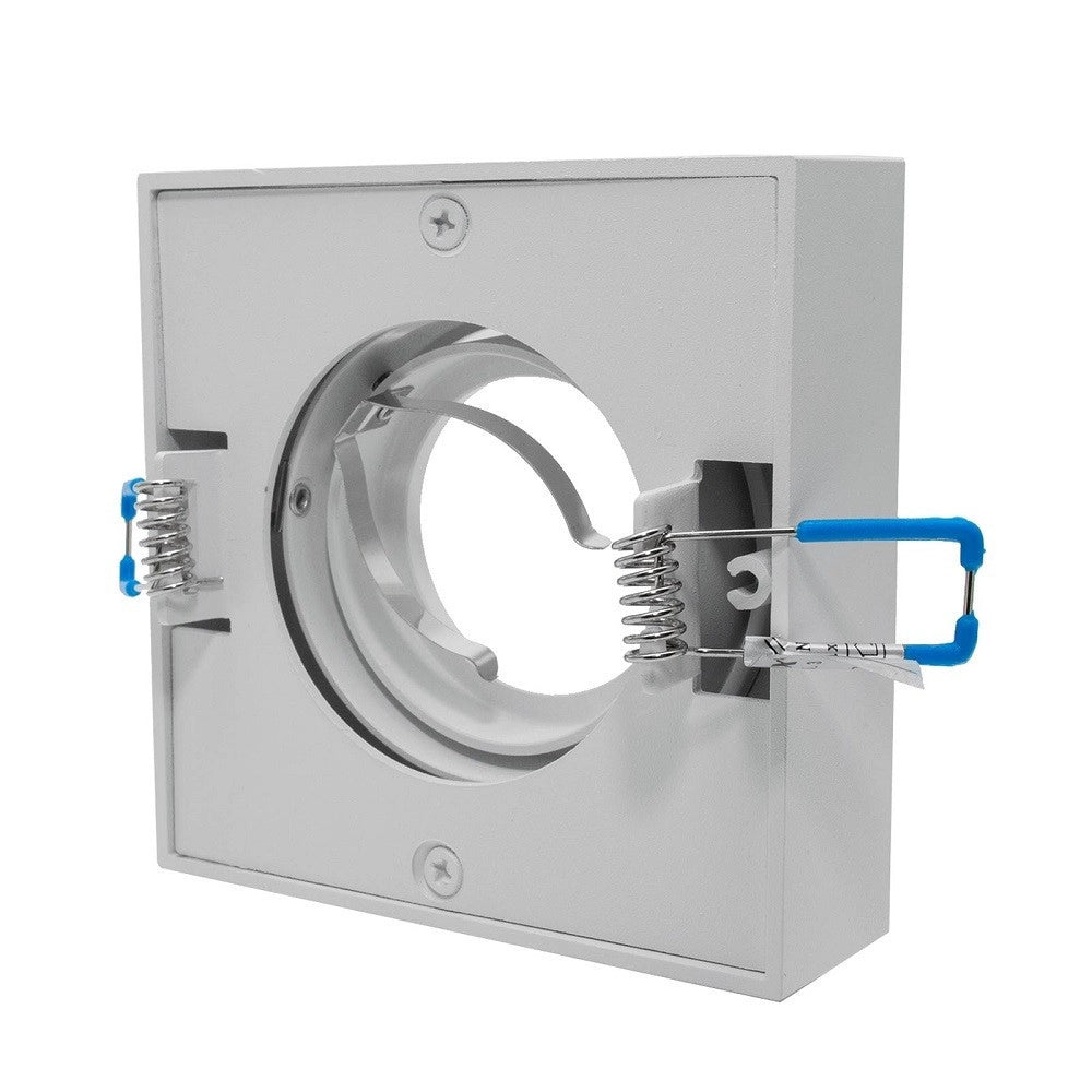 Trade Shop - Portafaretto Quadrato Orientabile Incasso Esterno 85mm Luce Lampade Led Gu10 Gu5.3 -