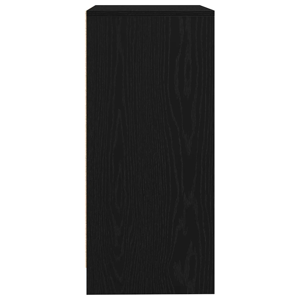 Credenza Rovere Nero 57x34x76 cm in Legno Multistrato