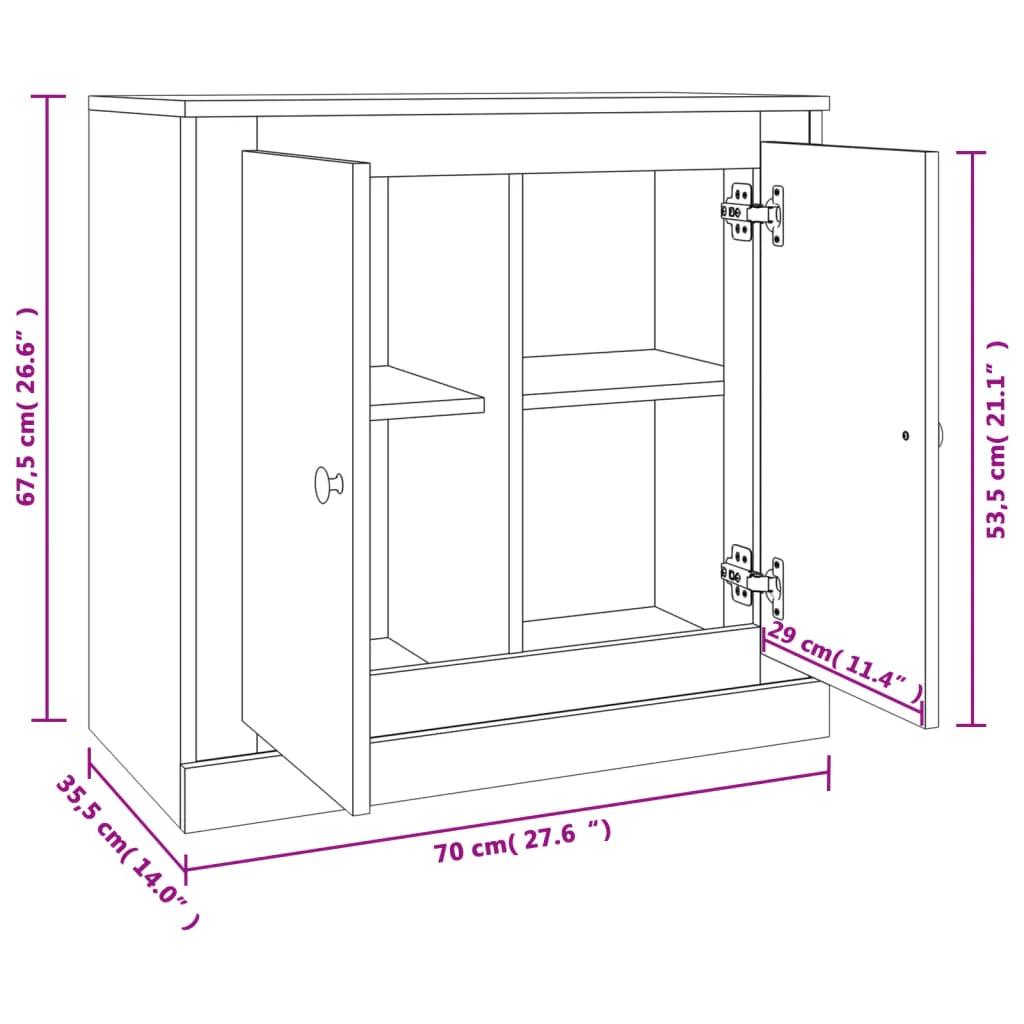 Buffet credenza cassettiera mobiletto mobile contenitore organizer per cucina soggiorno salotto 70 x 35,5 x 67,5 cm legno ingegnerizzato grigio 02_0032086
