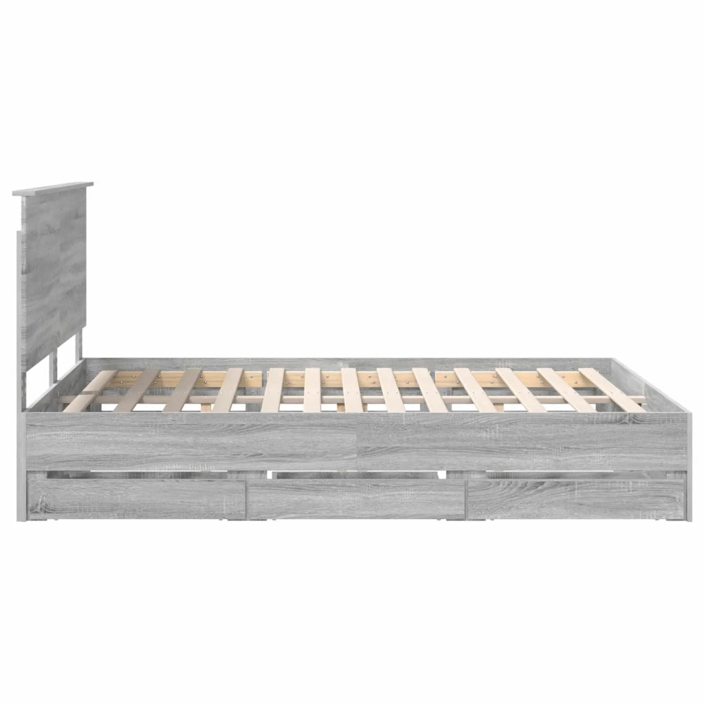Struttura del letto con cassetto Grigio Sonoma 150 x 200 cm