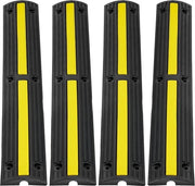 Protezione cavo angolo - 3ft - 4 pezzi - 1 canale - 12000 lbs/as capacità - pesanti ostacoli in gomma - protezione cavo pavimento - protezione cavo - spazi abitativi - garage privati - giardini