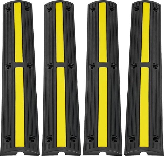 Protezione cavo angolo - 3ft - 4 pezzi - 1 canale - 12000 lbs/as capacità - pesanti ostacoli in gomma - protezione cavo pavimento - protezione cavo - spazi abitativi - garage privati - giardini