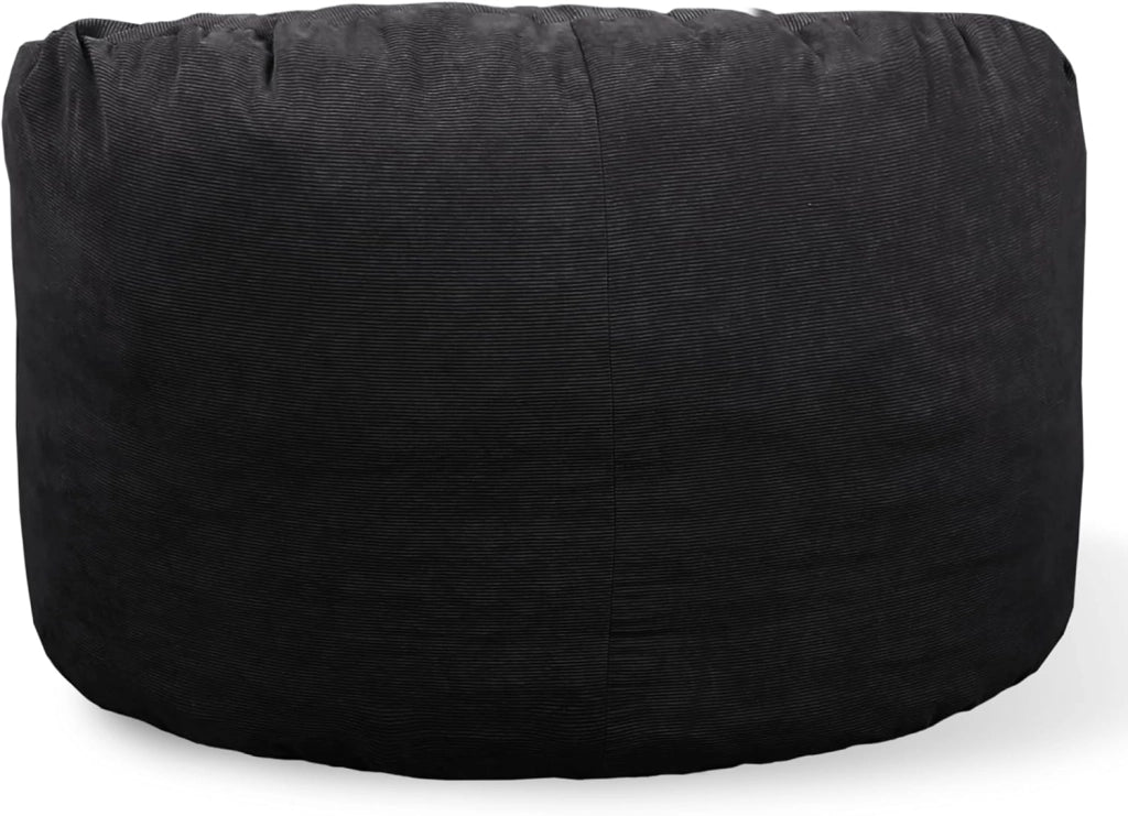 Pouf Poltrona Sacco in Velluto a Coste - Morbido e Confortevole - Imbottitura in Schiuma, Ottimo Supporto per la Schiena - Pouf Divano Gigante (100 cm, Blu)