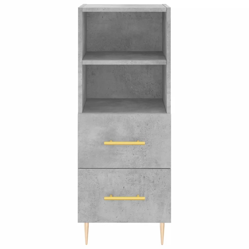 Credenza-Buffet-Armadio da cucina Grigio Cemento 34,5x34x180 cm in Legno Multistrato 653719