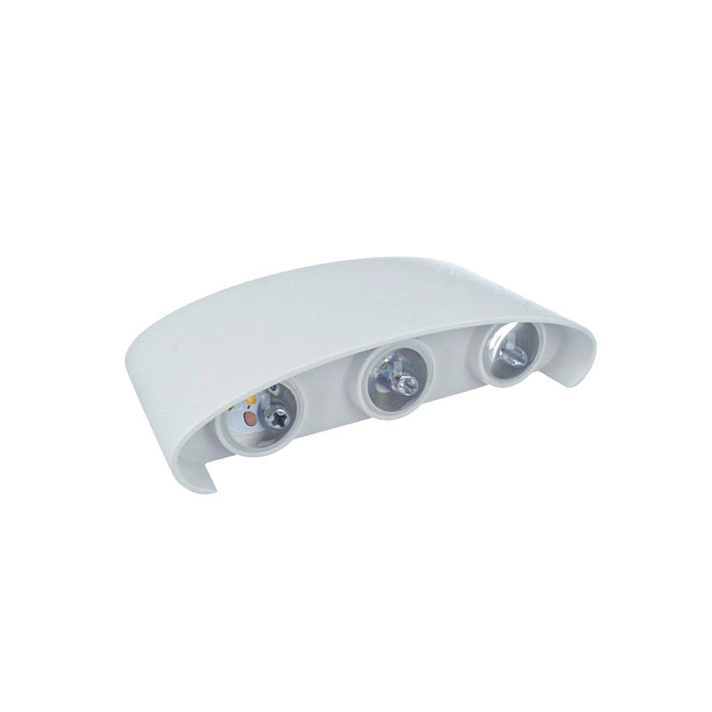 Applique Led Da Parete 6W Caldo 3000K Carcassa Bianca Doppio Illuminazione Up-Down IP54 SKU-218613