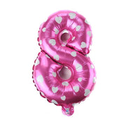 Trade Shop - Palloncino Numero 8 Rosa Cuori Cuoricini 35cm Elio Decorazione Party Festa -