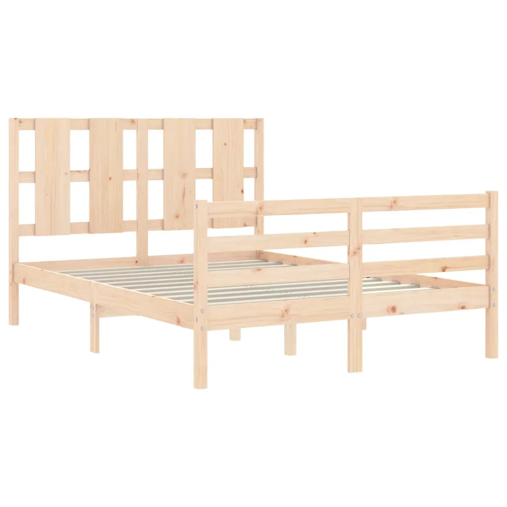 Giroletto con Testiera Small Double-Struttura Letto in Legno Massello 973256