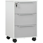 Scrivania con cassetti e ruote ¨C zephmum ¨C bianco grigio 40x40x63.5 cm