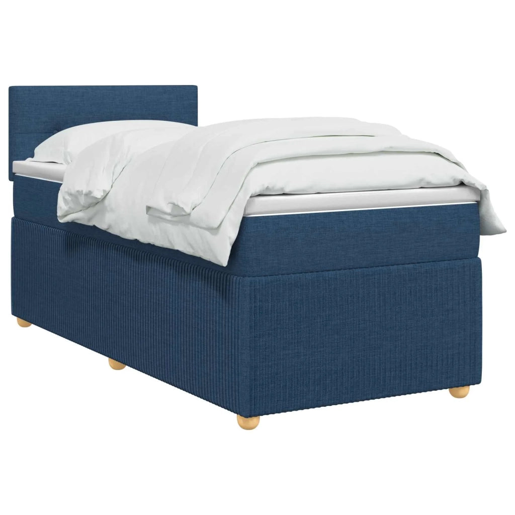 Letto box spring con materasso Blu 100 x 200 cm Tessuto 3452868