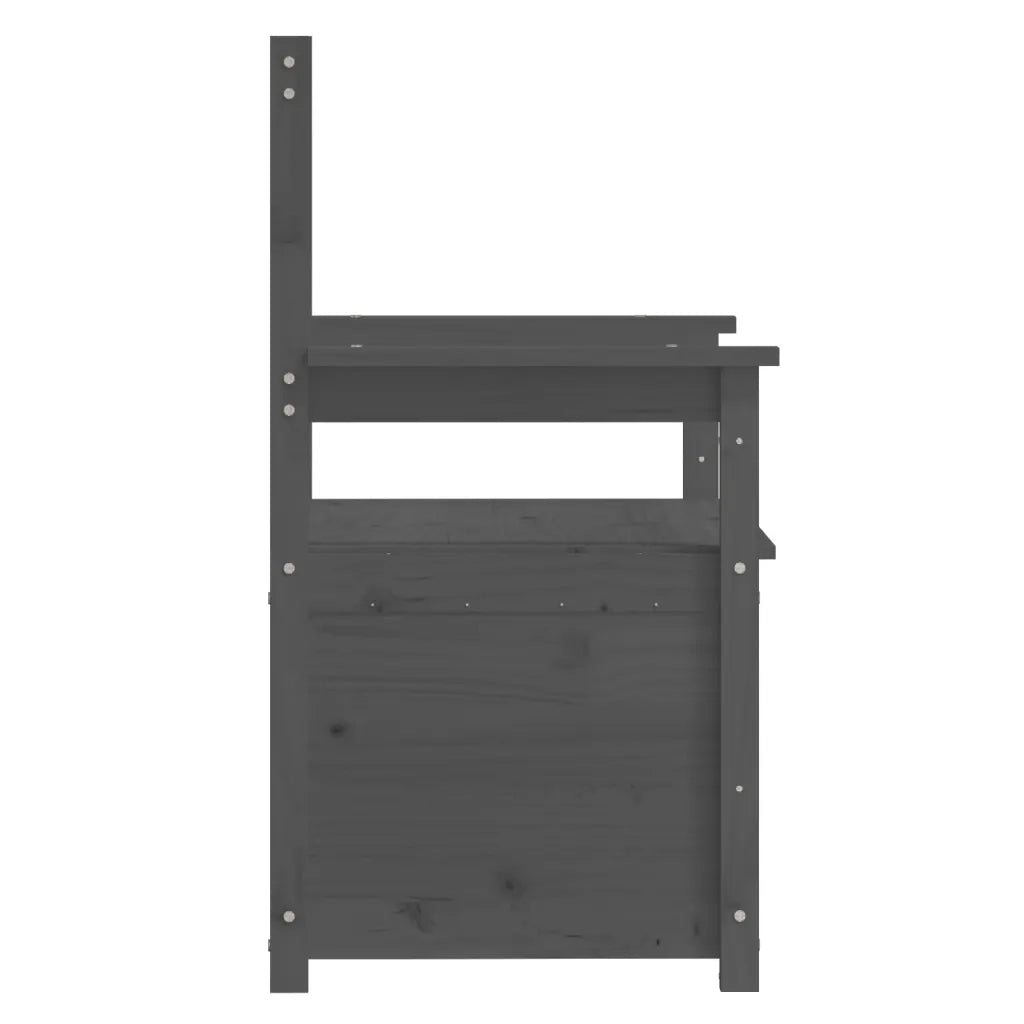 Panca Grigio 112,5x51,5x96,5 cm in Legno Massello di Pino 823561