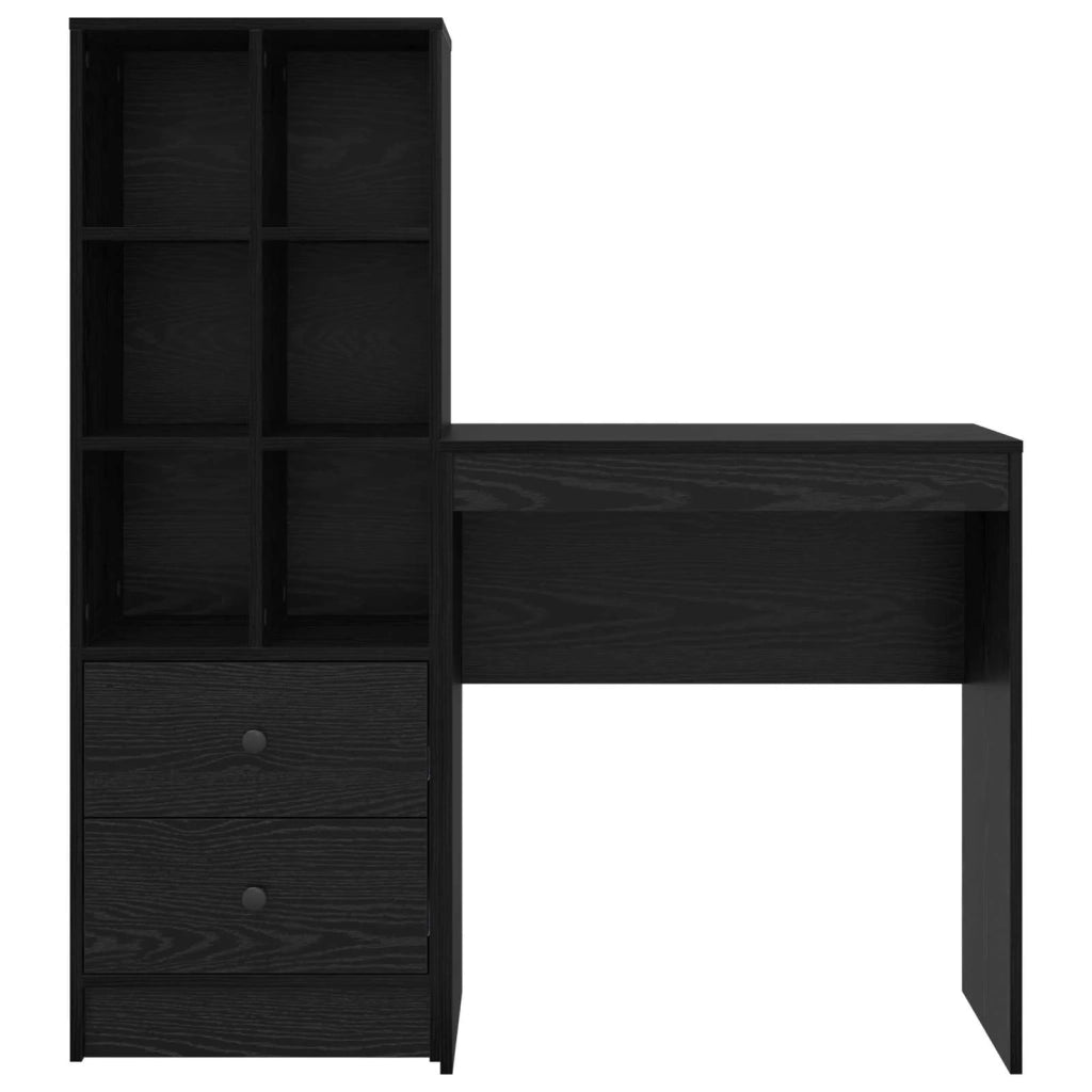 Scrivania con cassetto con lo scaffale 2 pcs Rovere Nero 3337306