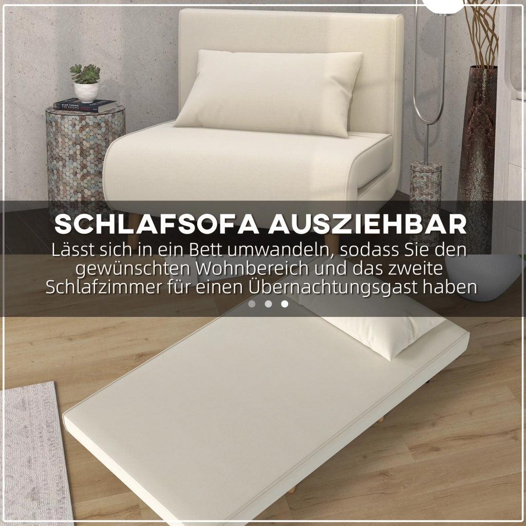 DIVANO LETTO 2 IN 1 94x78x80 cm Bianco crema