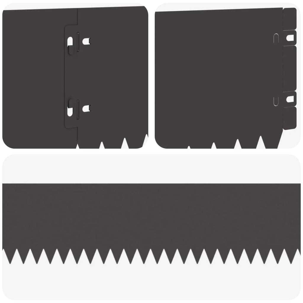 Bordura per Prato 30 pcs 103 x 15 cm Acciaio Nero 8008450