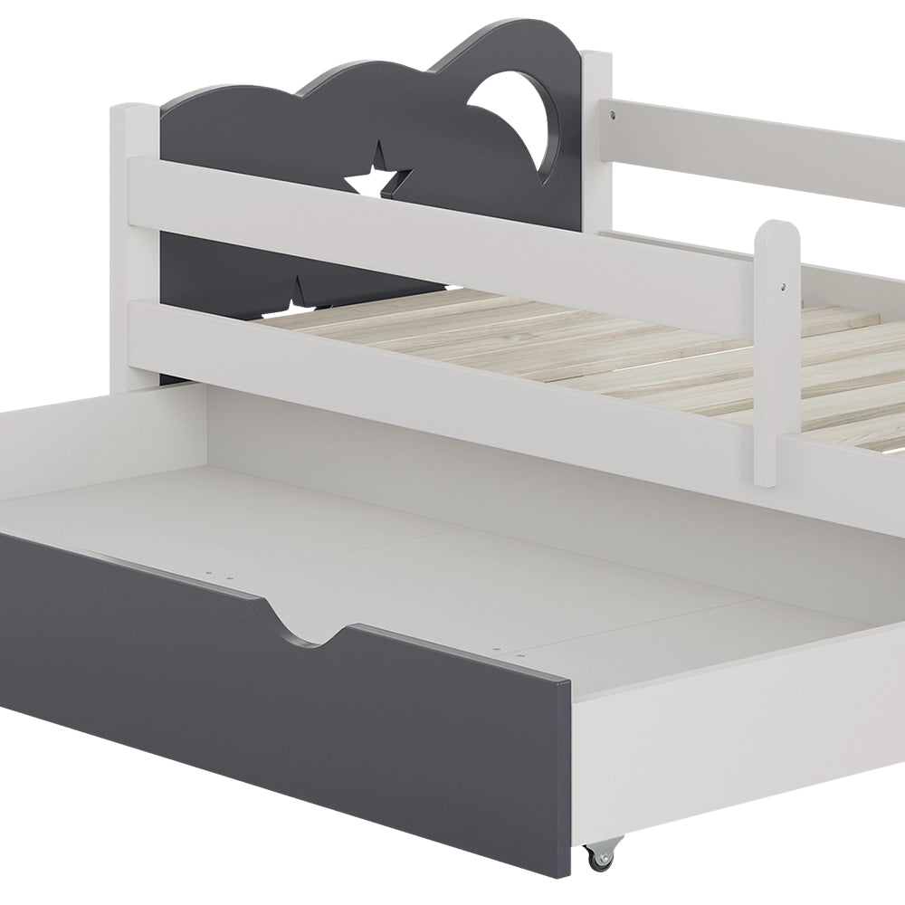 Vitalispa Letto per bambini Grigio 70x140 cm con cassetto, senza materasso