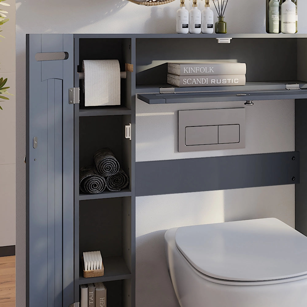 Vicco Armadietto per toilette Grigio 89 x 99 cm con 2 distributori di carta igienica