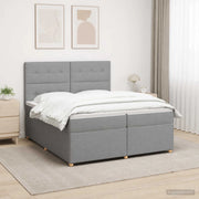 Letto box spring con materasso Grigio Chiaro 200 x 200 cm 3455427