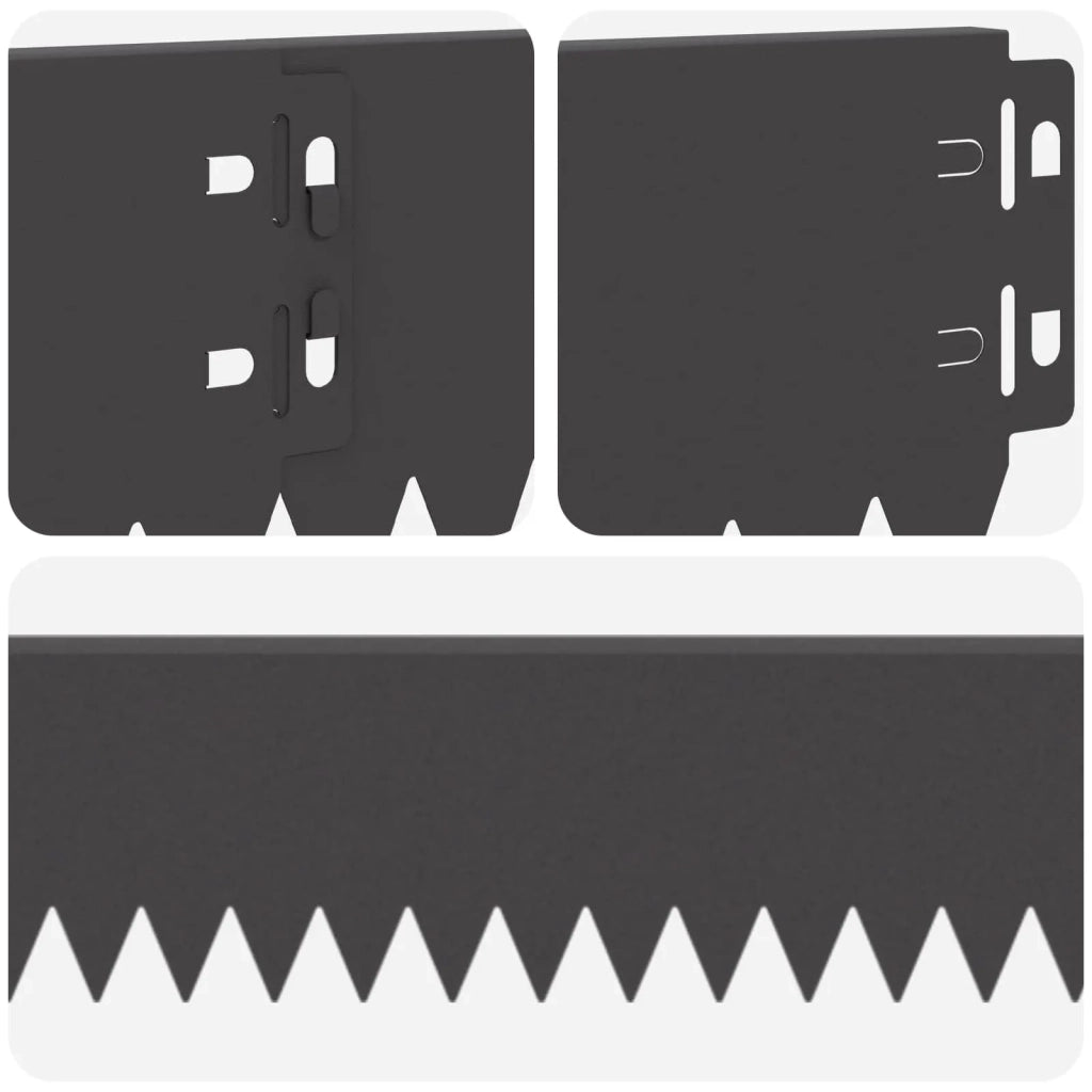 Bordura per Prato 20 pcs 103 x 10 cm Acciaio Nero 8008323