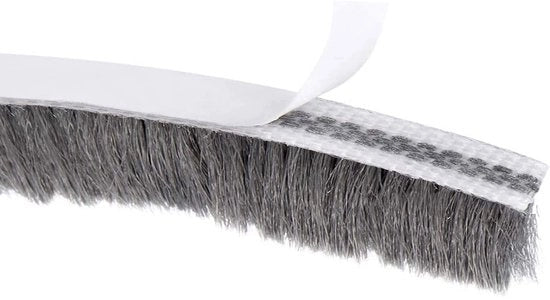 Striscia di sigillatura autoadesiva 10 m - Striscia di sigillatura a spazzola - Stoppero di ventilazione - Impermeabile - Alta densità - Sigillatura di porte