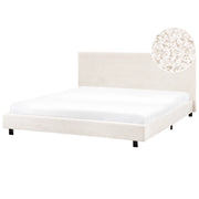 Letto matrimoniale ad acqua in bouclé bianco sporco 180 x 200 cm poggiatesta Design moderno