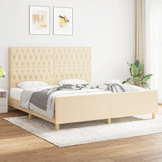 Giroletto senza Materasso-Struttura Letto Crema 180x200 cm in Tessuto 370703