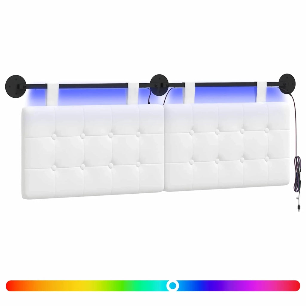 Testiera | Testata sospesa Con luce LED Bianco Tessuto