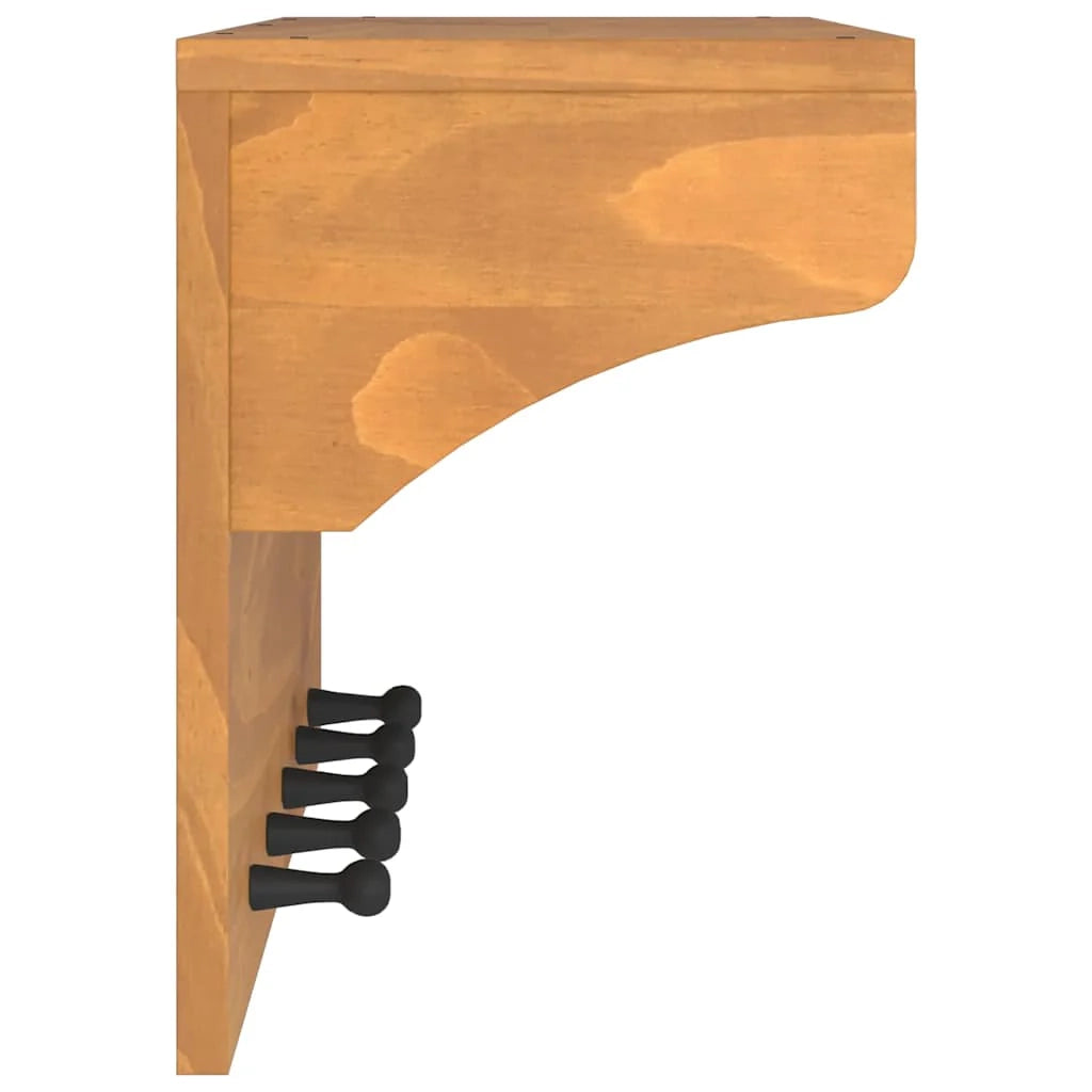Appendiabiti da parete con 5 ganci fascino rustico stile corridoio 87 x 30 x 42 cm legno di pino massiccio 02_0056695