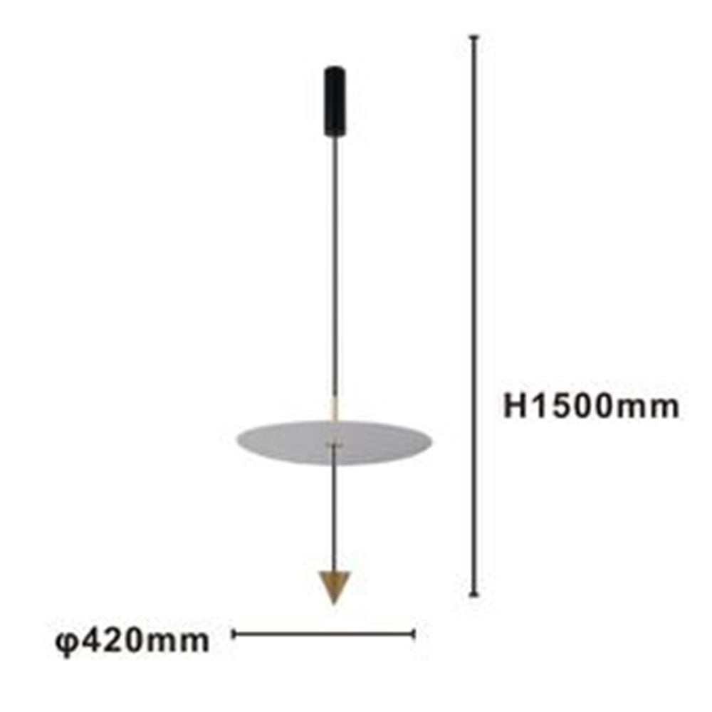 Trade Shop - Lampadario A Sospensione Lampada 18w Luce Led 6500k Disco Bianco ø42cm Cono Oro 33085 -