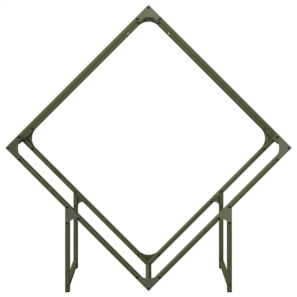 vidaXL Rastrelliera per Legna da Ardere Verde Oliva 100x25x100 cm
