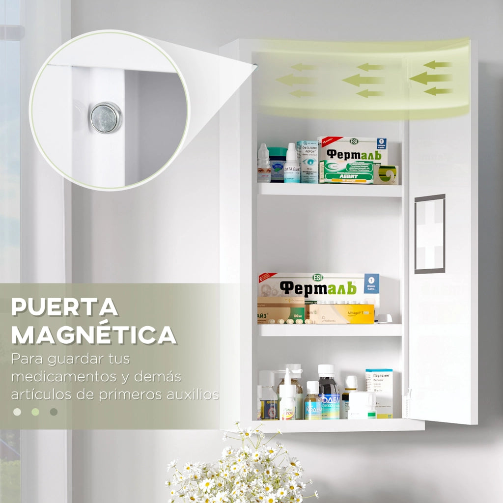 Mobiletto da Parete 3 Livelli ¨C Zephmum ¨C 30x12x60 cm Bianco