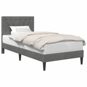 Letto singolo | Letto per adulti | Struttura del letto Grigio Scuro 90 x 190 cm Velluto