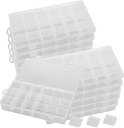 Scatola di Archiviazione Vetrata - 18 Ripiani - Distributori Regolabili - Stivabile - Organizzatore per Collane/Accessori - Ideale per il Fai da Te - Scatola di Archiviazione