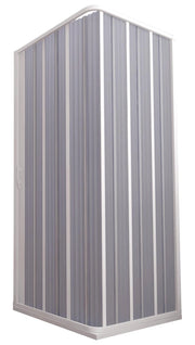 Box Doccia Angolare 1 Anta a Soffietto in PVC Apertura Laterale H185 cm Dorini Bianco 80x80 cm