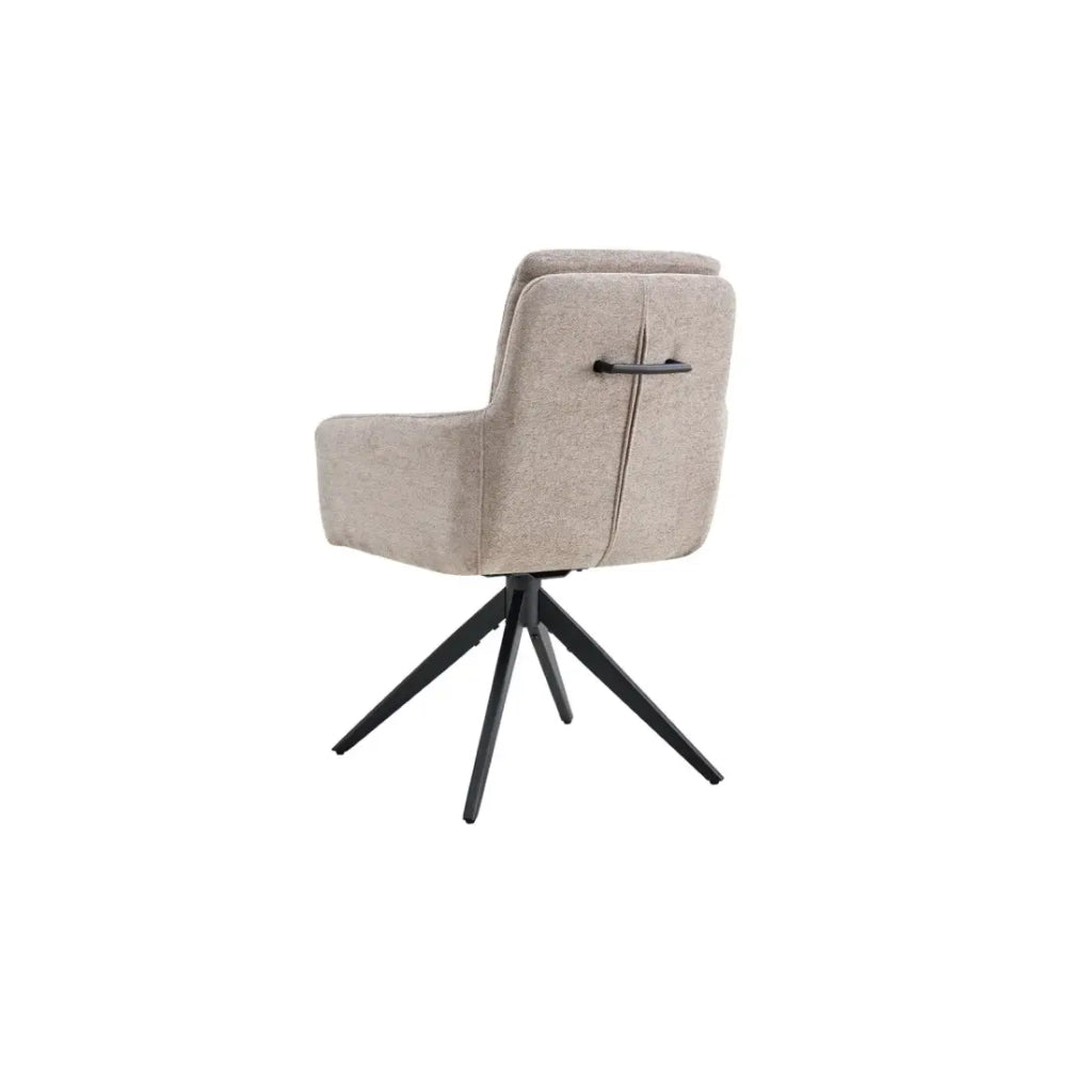 Set di 2 poltrone KAVINA – Tessuto sabbia – Gambe in metallo – Con braccioli – Comfort moderno e naturale