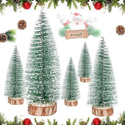 5 Pezzi Mini Den Decorazione Artificiale Albero di Natale Miniaturo Albero di Natale Artificiale Miniature Verde Den 10/15/20/25/30 cm 5 Dimensioni