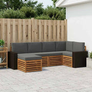 Set di divani da esterno 6 pz Naturale e Antracite Poliestere 3384573