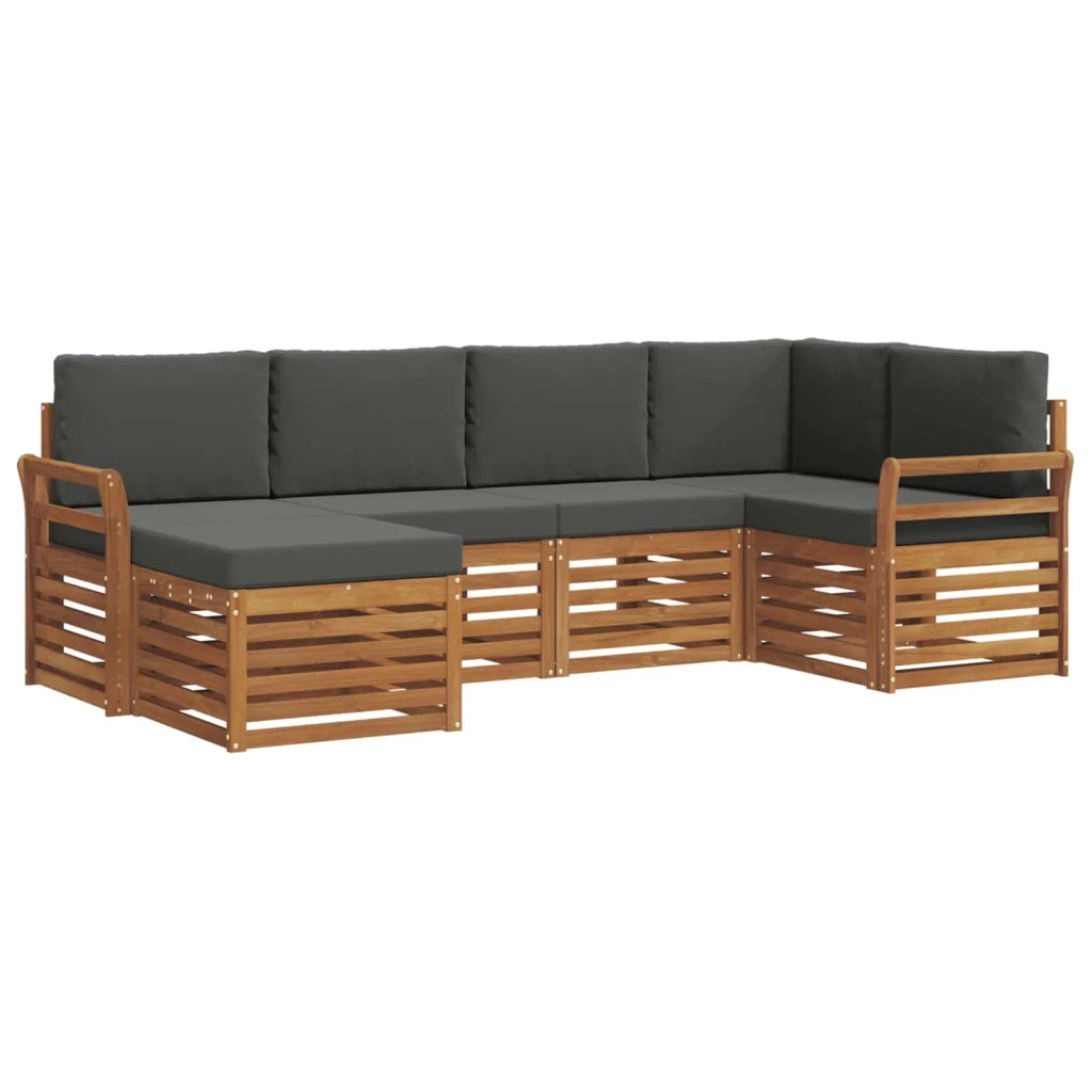 Set divano sezionale con cuscino 6 pcs Naturale e Antracite 3375092