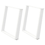 vidaXL Gambe per tavolo da pranzo a forma di U 2 pz bianche 90x(72-73) cm in acciaio