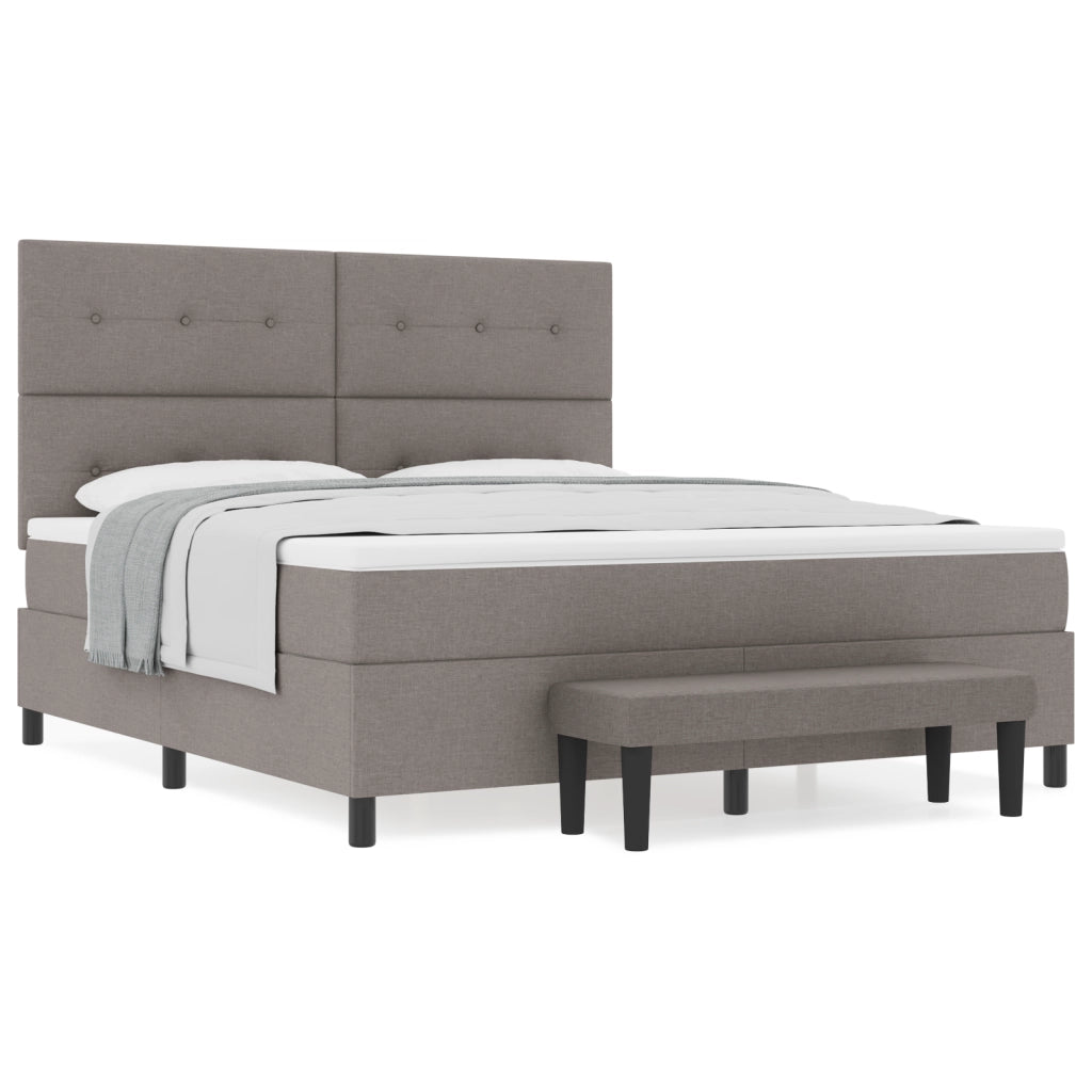 Letto con rete a molla e materasso taupe 180x200 cm tessuto