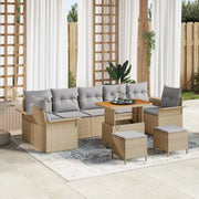 Set Divano da Giardino con cuscino 10 pcs Beige polyrattan 3362122