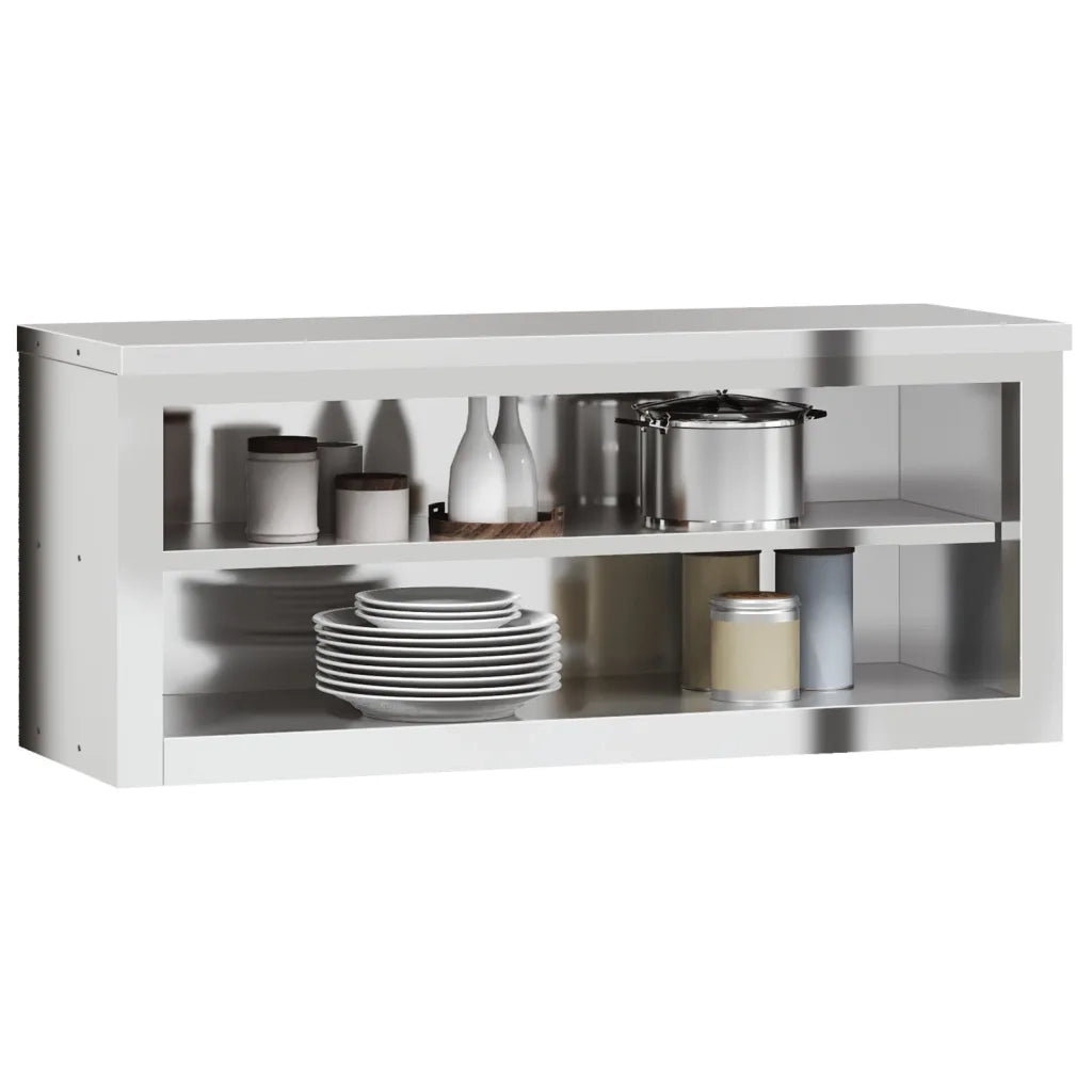 Mobile Cucina da Parete con Ripiano in Acciaio Inossidabile
