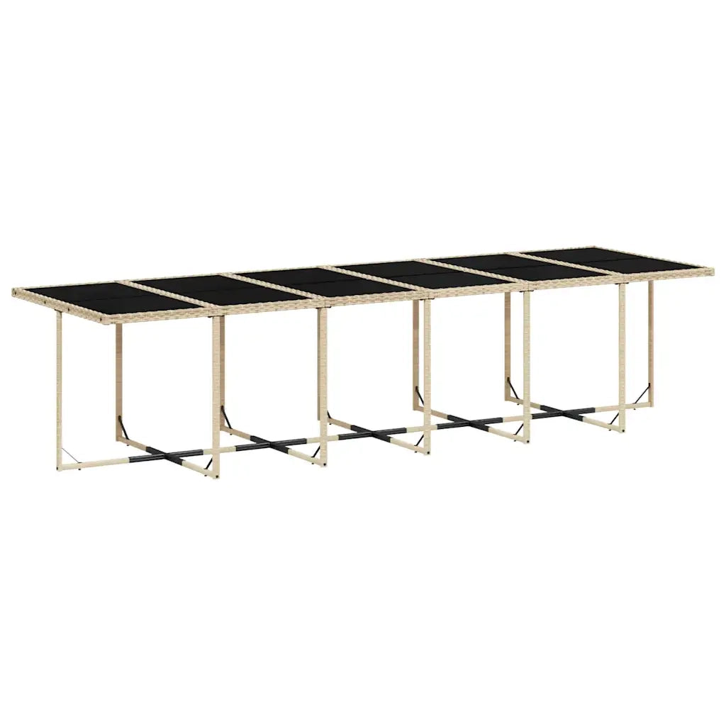 Set da Pranzo da Giardino 17 pz con Cuscini Beige in Polyrattan 3211246
