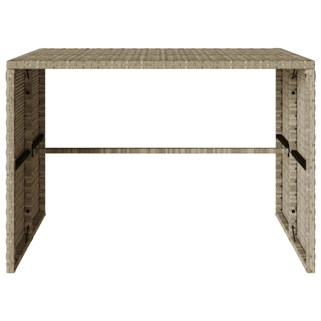 Set Pranzo da Giardino 3pz | Set Salotto da Giardino con Cuscini Grigio Chiaro Polyrattan