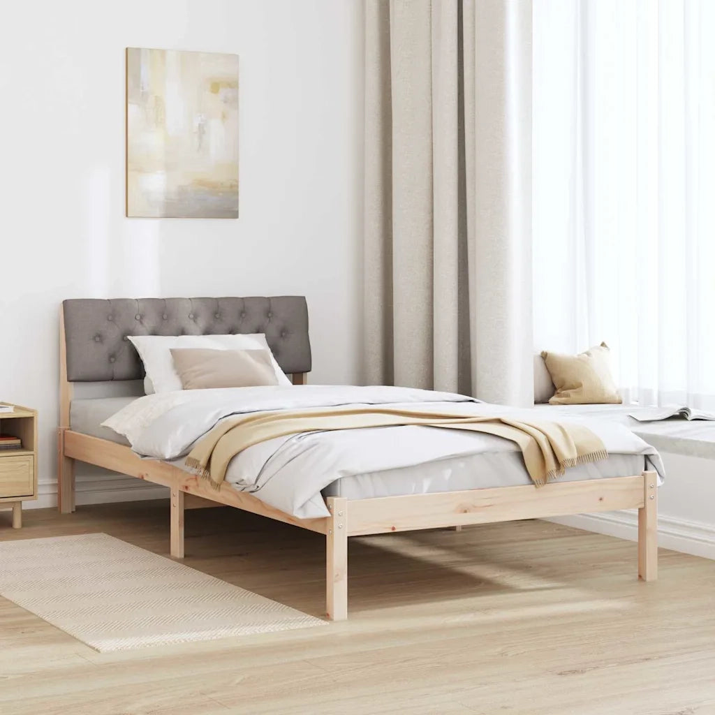 Struttura del Letto con testiera Marrone e taupe 100 x 200 cm 878632